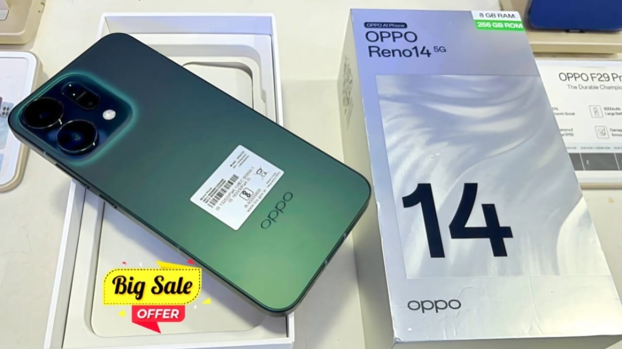 Oppo Reno 14 Pro 5G – 250MP ट्रिपल कैमरा, Dimensity 8450 चिपसेट और 1.5K AMOLED डिस्प्ले के साथ नया फ्लैगशिप स्मार्टफोन सिर्फ ₹11,999 में